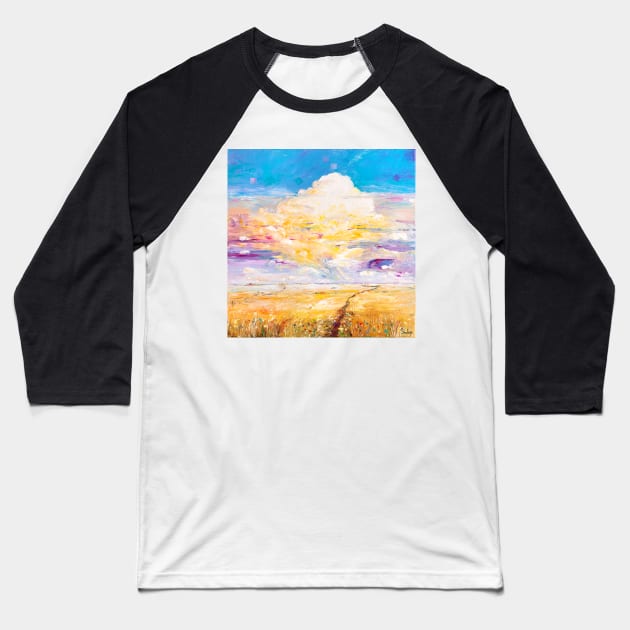 Path Through The Field Baseball T-Shirt by NataliaShchip